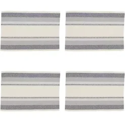Kirklands Home Blue Coastal Ribbed Striped Placemats, Set of 4 Sale