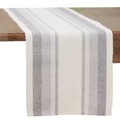 Kirklands Home Coastal Ribbed Striped Table Runner Blue Sale