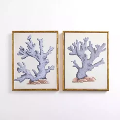 Kirklands Home Blue Coral Framed Canvas Art Prints, Set of 2 Best