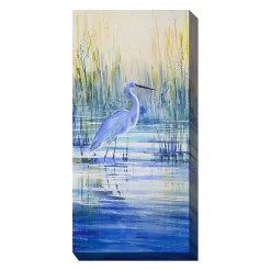 Kirklands Home Blue Crane Outdoor Canvas Art Print, 24x48 in. Hot