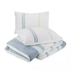 Kirklands Home Cream Mason King 3-pc. Comforter Set Blue Outlet