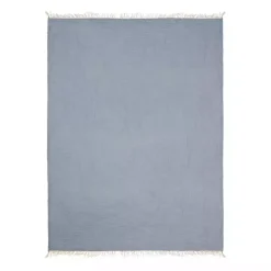 Blankets & Throws>Kirklands Home Crinkled Cotton Fringe Throw Blue