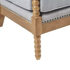 Kirklands Home Cushion Beaded Wood Frame Accent Chair Blue Sale