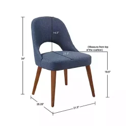 Kirklands Home Cut-Out Pecan Wood Dining Chairs, Set of 2 Blue Online