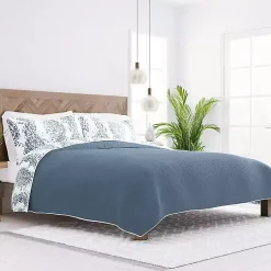 Kirklands Home Blue Damask Reversible 2-pc. Twin Quilt Set Clearance