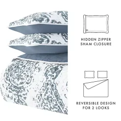 Kirklands Home Blue Damask Reversible 2-pc. Twin Quilt Set Clearance