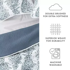 Kirklands Home Blue Damask Reversible 3-pc. Queen Quilt Set Hot