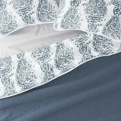 Kirklands Home Blue Damask Reversible 3-pc. King Quilt Set