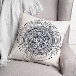 Kirklands Home Blue Dash Circle Pattern Outdoor Pillow Online