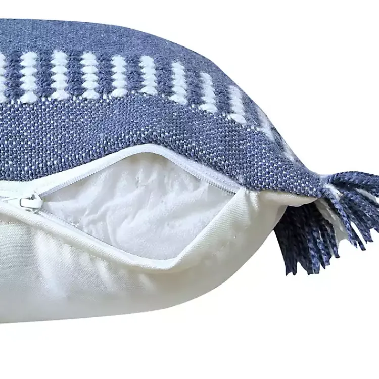 Pillows>Kirklands Home Blue Dash Stripe Indoor/Outdoor Pillow
