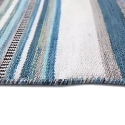 Kirklands Home Dhurri Stripe Indoor/Outdoor Area Rug, 7x9 Blue