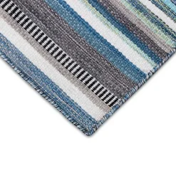 Kirklands Home Dhurri Stripe Indoor/Outdoor Area Rug, 7x9 Blue