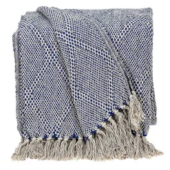 Blankets & Throws>Kirklands Home Diamond Handwoven Throw Blue