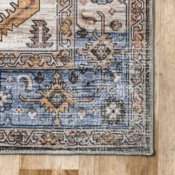 Kirklands Home Blue Distressed Medallion Washable Area Rug, 5x8 Online