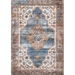 Kirklands Home Blue Distressed Medallion Washable Area Rug, 8x10 Hot