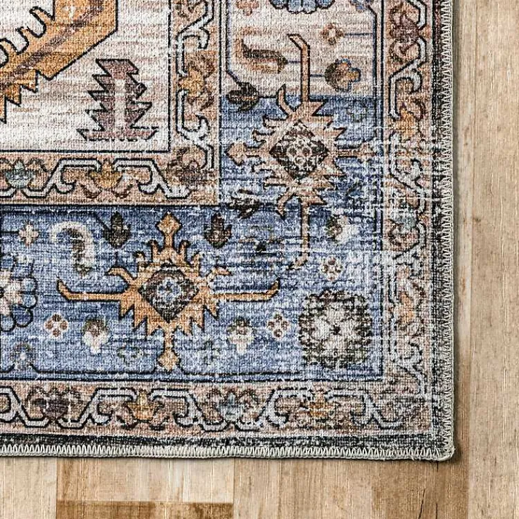 Kirklands Home Blue Distressed Medallion Washable Area Rug, 8x10 Hot