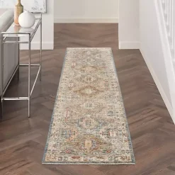 Kirklands Home Blue Distressed Medallion Runner, 2x10 Multi Discount