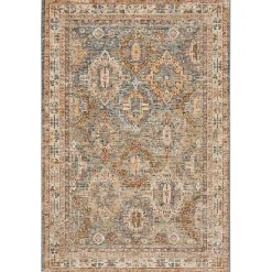 Kirklands Home Blue Distressed Multi Medallion Area Rug, 5x7 Hot