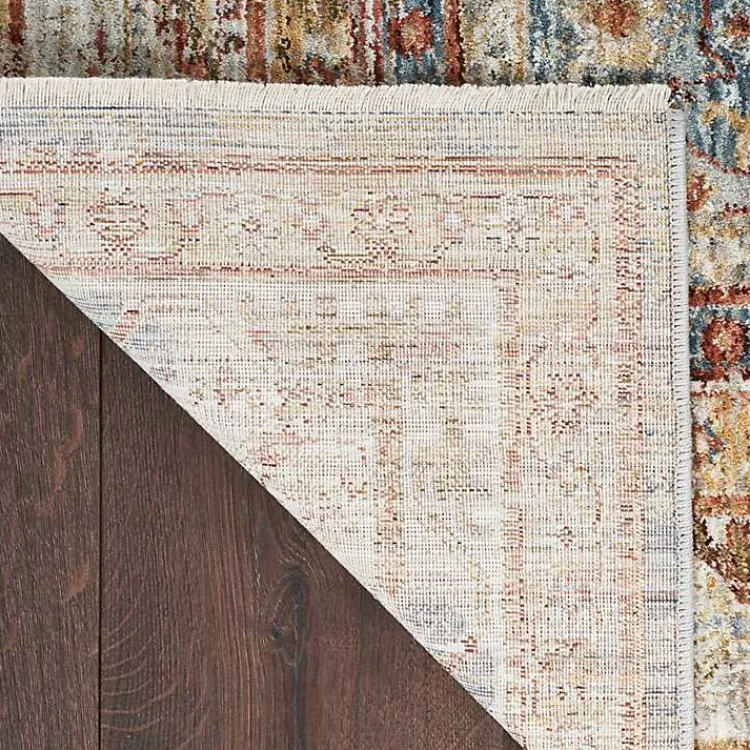 Kirklands Home Blue Distressed Multi Medallion Area Rug, 5x7 Hot