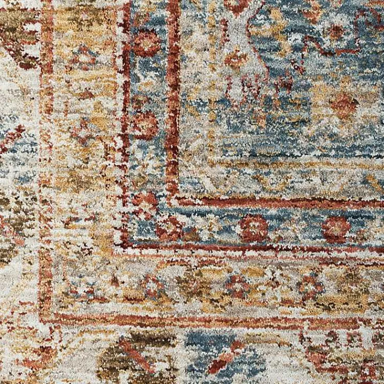 Kirklands Home Blue Distressed Multi Medallion Area Rug, 5x7 Hot