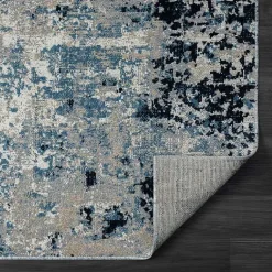 Kirklands Home Blue Distressed Washable Area Rug, 7x9