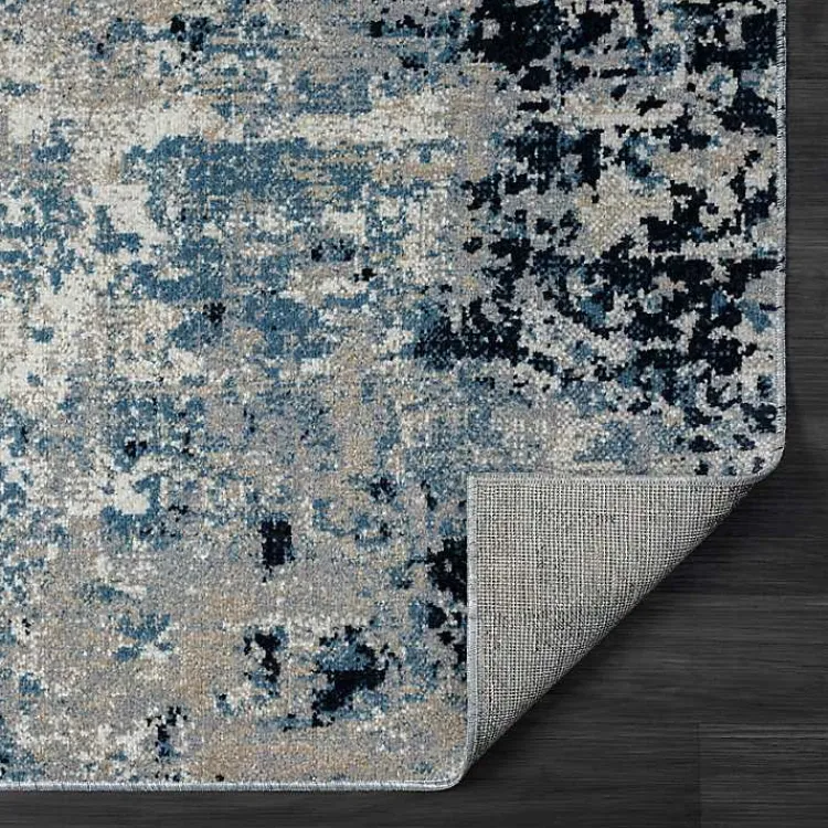 Kirklands Home Blue Distressed Washable Area Rug, 7x9