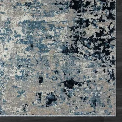 Kirklands Home Blue Distressed Washable Area Rug, 7x9