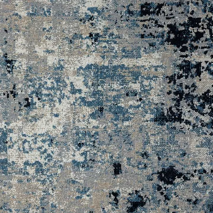 Kirklands Home Blue Distressed Washable Area Rug, 7x9
