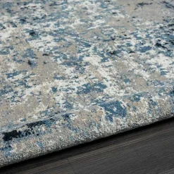 Kirklands Home Blue Distressed Washable Area Rug, 7x9