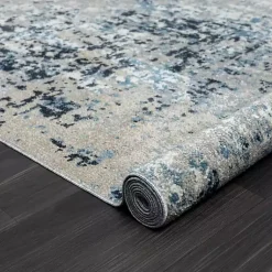 Kirklands Home Blue Distressed Washable Area Rug, 7x9