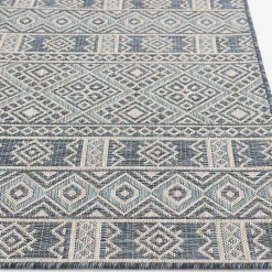 Kirklands Home Draya Indoor/Outdoor Area Rug, 5x7 Blue New