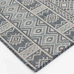 Kirklands Home Draya Indoor/Outdoor Area Rug, 5x7 Blue New