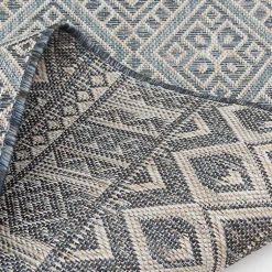 Kirklands Home Draya Indoor/Outdoor Area Rug, 5x7 Blue New