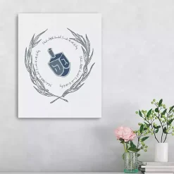 Hanukkah Decorations>Kirklands Home Blue Dreidel Canvas Art Print