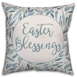 Easter Decorations>Kirklands Home Blue Easter Blessings Floral Pillow