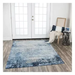 Kirklands Home Blue Edward Overdyed Area Rug, 8x10 New