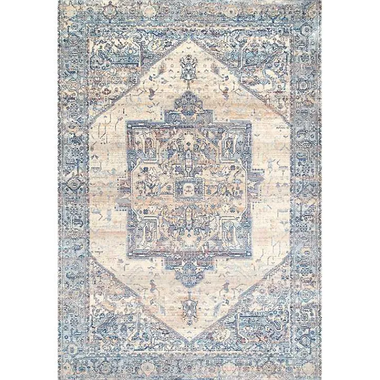 Kirklands Home Blue Eli Medallion Fringe Area Rug, 5x8 Online