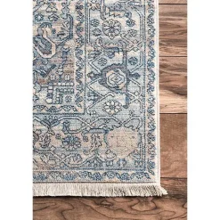 Kirklands Home Blue Eli Medallion Fringe Area Rug, 5x8 Online