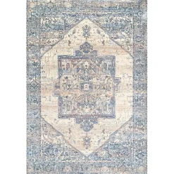 Kirklands Home Blue Eli Medallion Fringe Area Rug, 8x10 Sale