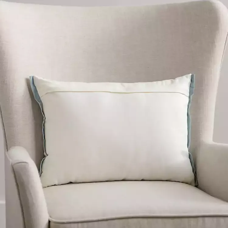 Pillows>Kirklands Home Embroidered Medallion Lumbar Pillow Blue
