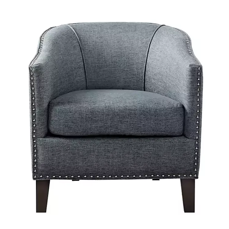 Kirklands Home Emery Barrel Accent Chair Blue Outlet