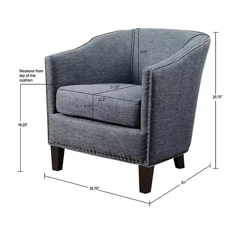 Kirklands Home Emery Barrel Accent Chair Blue Outlet