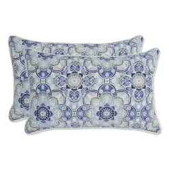 Kirklands Home Emilia Outdoor Lumbar Pillows, Set of 2 Blue Sale