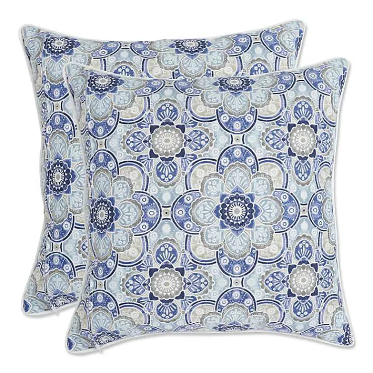 Kirklands Home Emilia Outdoor Throw Pillows, Set of 2 Blue Sale