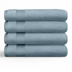 Kirklands Home Essential Cotton Bath Towels, Set of 4 Blue Hot