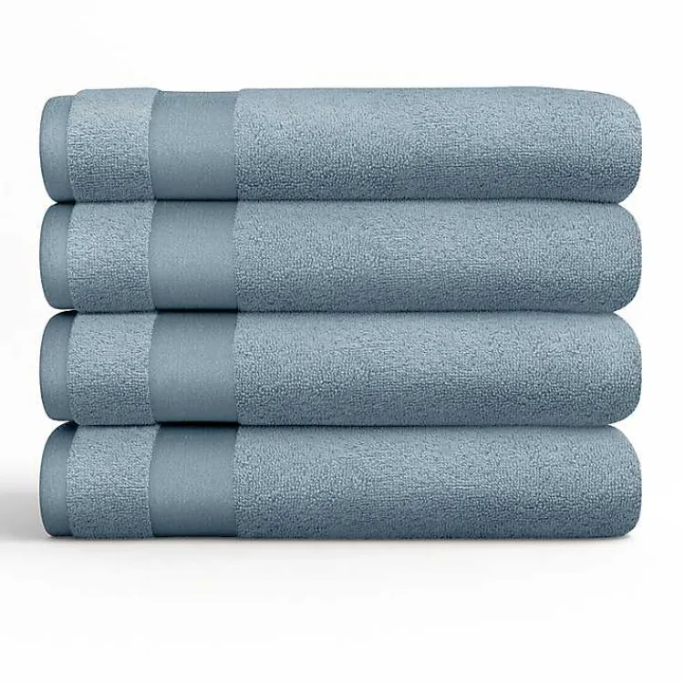 Kirklands Home Essential Cotton Bath Towels, Set of 4 Blue Hot
