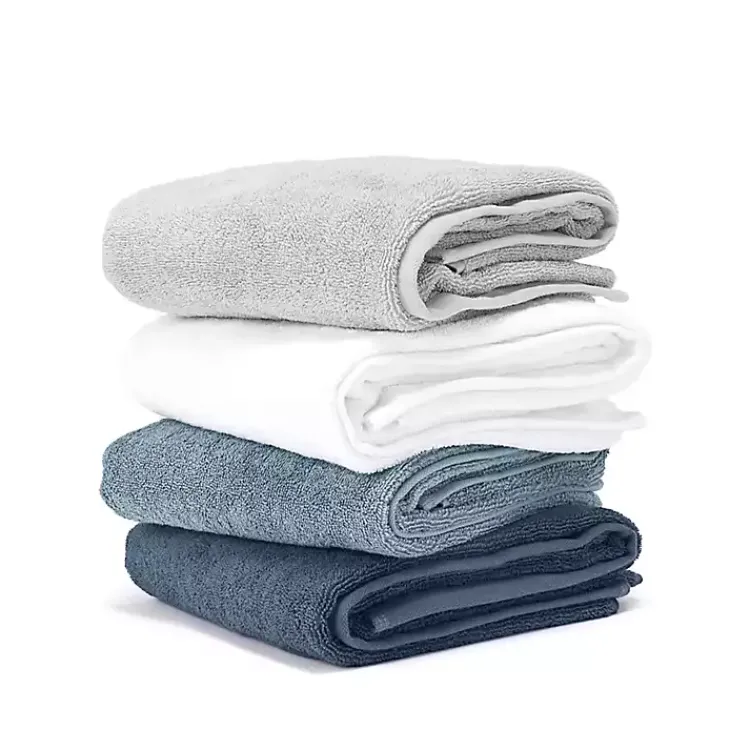 Kirklands Home Essential Cotton Bath Towels, Set of 4 Blue Hot