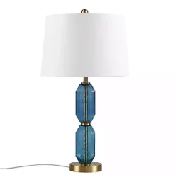 Kirklands Home Faceted Glass Table Lamp Blue New