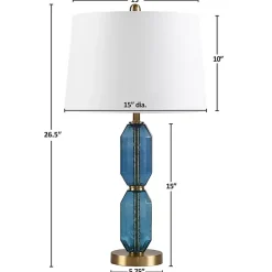 Kirklands Home Faceted Glass Table Lamp Blue New
