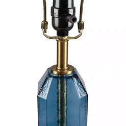 Kirklands Home Faceted Glass Table Lamp Blue New